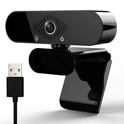 CASE U HW1 1080P Webcam with Microphone and Privacy Cover; 360 Rotation Plug and Play Pro Streaming USB 2.0 HD for Video Calling/Conferencing; Online Teaching or Gaming- Black