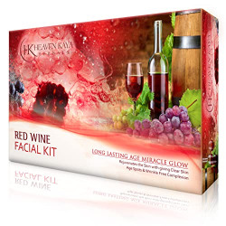 Heaven Kaya Herbals Red Wine Facial Kit for Glowing Skin, Anti Aging Effects, Skin Brightening with Alpha Arbutin & Antioxidant Properties| Professional Facial Kit for Women & Men ( 460 gm + 10 ml)
