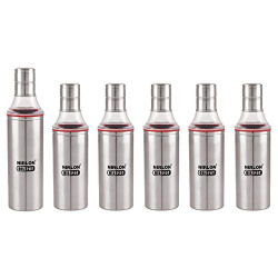 NIRLON Stainless Steel Nozzle Oil Dispenser/Oil Pourer Pot Set of 06 pcs for Kitchen,1000ML,800ML