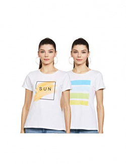 Amazon Brand - Inkast Denim Co. Women's Regular T-Shirt (Pack of 2) (INK/VACAY/TOP09 White X-Small)