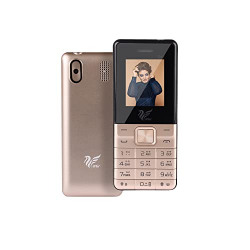 iAir Basic Feature Dual Sim Mobile Phone with 2800mAh Battery, 1.77 inch Display Screen, 0.8 mp Camera with Big LED Torch (iAirFPD12, Gold)