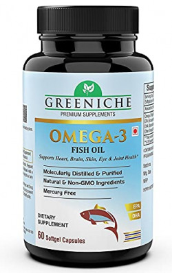 Greeniche Omega 3 Fish Oil 1000mg (300mg EPA; 200mg DHA) - 60 Softgel Capsules