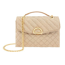 Accessorize London Women's Faux Leather Metallics Mini Quilted Ayda Bag