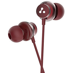 Ambrane Stringz 38 Wired Earphones with Mic, Powerful HD Sound with High Bass, Tangle Free Cable, Comfort in-Ear Fit, 3.5mm Jack (Brick Red)