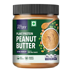 Saffola Fittify Plant Protein Peanut Butter | Extra Crunchy | High Protein | No Added Sugar | Control Diabetes | Keto Diet | 200g