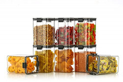 Air Tight Containers For Kitchen Storage Set 8 pcs, BPA Free Container For Kitchen Storage Set Pantry Organization and Kitchen Storage, Dishwasher Safe Kitchen Material. (SET OF 8)
