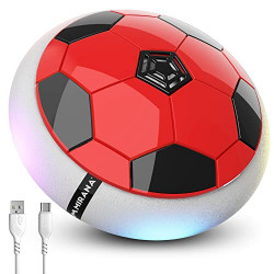 Mirana C-Type USB Rechargeable Battery Powered Hover Football Indoor Floating Hoverball Soccer | Air Football Pro | Original Made in India Fun Toy for Boys and Kids (Red)