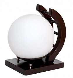 Lexton Globe Shape Wooden Wall Lamp | E27 Bulb Base, Brown Wooden Base, Globe Shape Glass Lamp | Suitable for Terrace, bar, Balcony, Home (Pack of 1, Bulb Not Included, Warm White)
