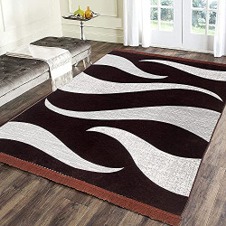 KK Home Store Decor Velvet Carpet (Multi, 60" inch x 84" inch | 150 cm x 210 cm | 5 Feet x 7 Feet) - Coffee