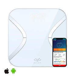 Actofit Body Fat Analyser Smart Scale Lite | Complete Digital Body Composition Monitor Including BMI, Skeletal Muscle, Protein, Fat and 11 Other Key Body Composition Analysis