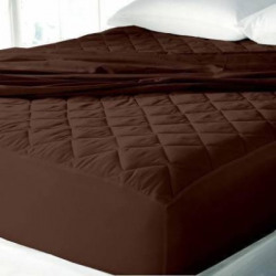 CRAZY WORLD Fitted Double, Queen Size Waterproof Mattress Cover(Brown)