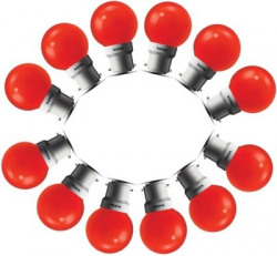 WIPRO 0.5w b-22 red led bulb 0.5 W Standard B22 LED Bulb(Red, Pack of 12)