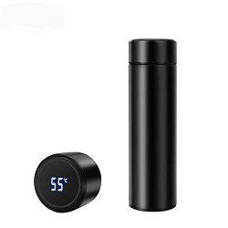 EVERNEST Smart Flask with Active Temperature Display Indicator Insulated Stainless Steel Hot & Cold Vacuum Flask Bottle (Black, 500ml)