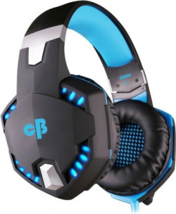KOTION EACH G2000 Wired Gaming Headset(Black and Blue, On the Ear)