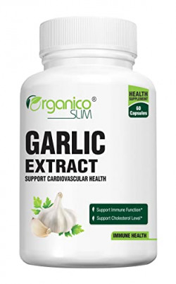 Organicoslim Garlic Extract Capsules for Cardiac Wellness | Immunity Booster & Anti-Oxidant - 60 Capsules (Pack of 1)