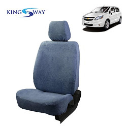Kingsway Pure Cotton Towel Fabric Seat Covers for Chevrolet Sail Hatch Back (Light Blue Color, Single Piece for Rear Seat)