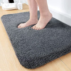 SKIVE India Microfiber Solid Anti-Skid Water Absorbent Washable Doormat 40x60 cm
