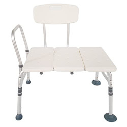 DIALDRCARE Bath & Shower Transfer Bench - Adjustable Handicap Shower Chair with Reversible Backrest - Medical Bathroom Aid for Disabled, Elderly and Seniors (Transfer Bench)