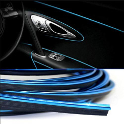 CarFrill Car Interior Trim Strips - 16.4ft Universal Car Gap Fillers Automobile Moulding Line Decorative Accessories DIY Flexible Strip Garnish Accessory with Installing Tool - 5 Mtr (Blue