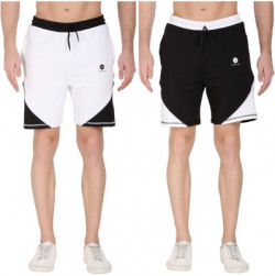 FARICON Solid Men Black, White Regular Shorts