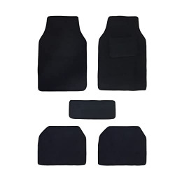 Kingsway Carpet Style Car Floor Mats, Suitable for Nissan Micra, Model Year : 2010 Onwards, Color : Black, Set of 5 Pieces