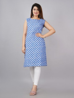 Shree Traders Women Printed Anarkali Kurta(Blue)