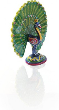 RVART Beautiful Dancing Multicolor Peacock Showpiece Paper Mache (Multicolor Decorative Showpiece  -  9 cm(Paper Mache, Multicolor)