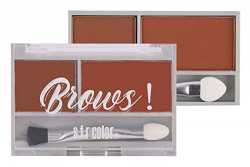 S.F.R 2 in 1 Mini Brows Kit with Mini Brush. Eye Cream and Brush| Professional Eye brow makeup| 3.6 g (Multicolor) (Brown - 02)