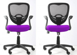 Lakdi - The Furniture Co. Fabric Office Executive Chair(Purple, Set of 2, Pre-assembled)