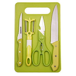 MBK Energy | Kitchen Accessories Items Vegetable and Fruits Easy Cutting Plastic Chopping Board with Knife Cutting Board Set Kitchen New Attractive Combo for Kitchen