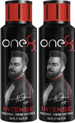 one8 by Virat Kohli Intense Deo Pack of 2 (200ml x 2) Perfume Body Spray  -  For Men(400 ml, Pack of 2)