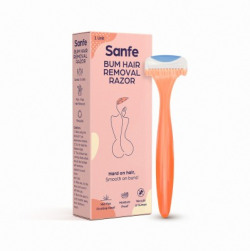 Sanfe Bum Hair Removing Razor for women with mid pivot hair removing technology - Pack of 1 | Reusable | With Pure Vitamin C & Peach Extracts | Smooth finish | Easy Hair Removal | Painless Hair Removal