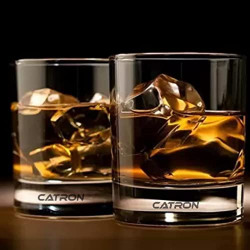 Catron Whiskey Glass - 300 ml | Suitable for Drinking Water, Juice, Cocktail, Bourbon, Wine, Scotch Glass Set of 6 (300 ml, Glass)