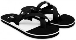 LYVI Flip Flops(White, Black 9)