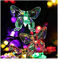 Hardoll 30 LED Solar String Light for Home Garden Decorative Butterfly Shape Outdoor Waterproof Lamp (20Ft, Multicolour-Pack of 1)
