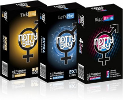 NottyBoy Honeymoon Special Multi Variety Pack Condom(Set of 3, 30 Sheets)