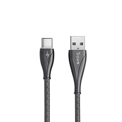 Trovo RTC-45 1Mtr, 3.1Amp Zync Alloy Type-C Charge & Sync Cable-Black