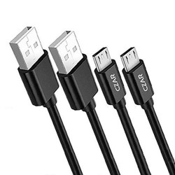 Czar Micro USB Cable 1.5 & 1 mtr (Pack of 2, Black)