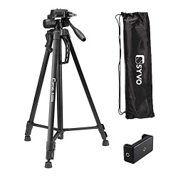 Syvo S-3520A (60-Inch) Aluminium Tripod, Universal Lightweight Tripod with Carry Bag for All Smart Phones, Gopro, Cameras (Black)