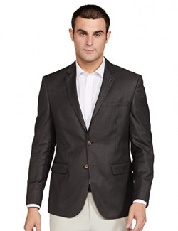 Van Heusen Men's Synthetic Blazer (VHBZFSLB787963_Brown_40)