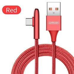 JOYROOM S-M98K Bullet Shape Series Zinc Alloy + Nylon Braided + Aluminum Alloy 3A Fast Charge Data Cable Type-C 1.2M (Red)