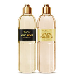 THE LOVE CO. Luxury Oud Noir + Warm Vanilla Bath & Shower Gel Combo| Luxury Moisturising Body Wash for Women & Men| Refresh and Uplift| Luxurious Daily Body Wash with Essential Oils for Cleansed and Soft Skin
