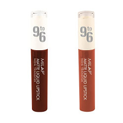 Milap 9to6 Matte Liquid Lipstick, Super Stay Lipstick, Waterproof & Long Lasting Matte Lipsticks , Trend Setter & Caramel Nude ( 3ML EACH ) Pack of 2