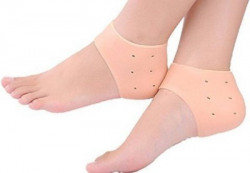 AIBANI Anti heel crack set socks pain foot gel relief anti silicone moisturizing Foot Support(Brown)