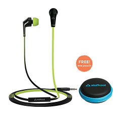 Stuffcool VIV in-Ear Wired Earphones Headphone with Stereo Sound and Hands-Free Microphone and Volume Button for iPhone, iPad, Android Phones & Tablet (Including EVA Travel/Storage Pouch)