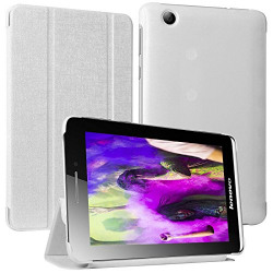 DMG Slim Fit Tri-fold Stand Smart Book Cover for Lenovo S5000, 17.78 cm (7 Inch) Tablet (White)