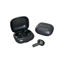 Boston Levin Storm Buds Bluetooth Wireless Earbuds with Upto 27 Hour Playtime, Bluetooth V5.2, IPX5 Water/Sweat Resistant, Immersive Sound Quality, Powerful Bass, 8mm Drivers - Black