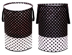 Fancy Walas Presents Laundry Bag for Clothes, Toy Storage, Collapsible Laundry Storage Basket for Dirty Clothes (45 L) (Black, 2)