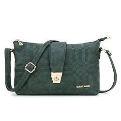 WOMEN MARKS- WOMEN'S-S-LOCK-SLING BAG (DARK GREEN)