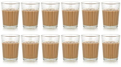 Mitchen Traditional Indian Cutting Chai/Tea Style Experience Set Glass Set (100 ml, Glass)(Pack of 12)